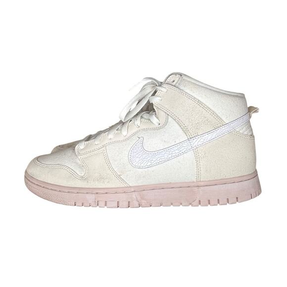 Nike Dunk High Retro PRM "Cracked Leather Swoosh" Pastel Size 12 - Picture 1 of 6